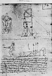 Suggestions on how to construct a bastion at night, fol. 70r from Paris Manuscript B